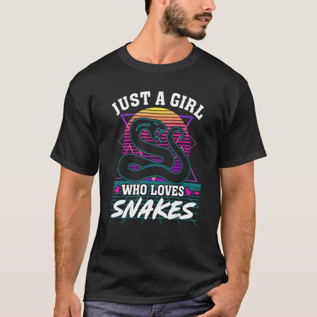 Camiseta Sólo un Chica que ama a las serpientes retro serpi (Anverso)