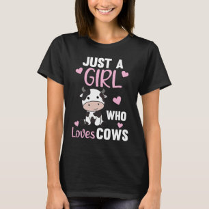 Camiseta Sólo un Chica que ama a las vacas animales de vaca