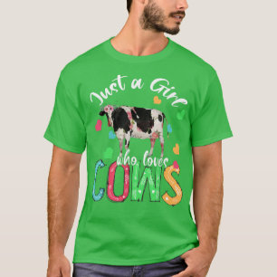 Camiseta Sólo un Chica que ama a las vacas divertidas vacas