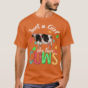 Camiseta Sólo un Chica que ama a las vacas divertidas vacas