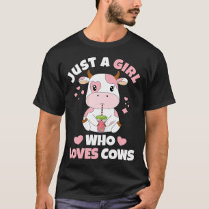 Camiseta Solo un Chica que ama a las vacas fresas y vacas