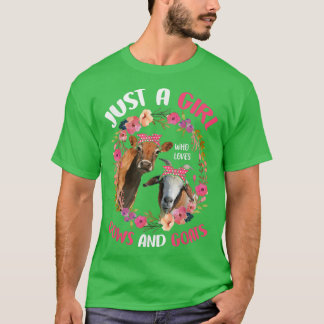 Camiseta Solo Un Chica Que Ama A Las Vacas Y A Las Cabras, 