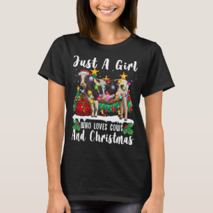 Camiseta Solo Un Chica Que Ama A Las Vacas Y A Los Navidade