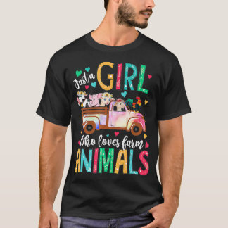 Camiseta Sólo un Chica que ama a los animales de granja Flo