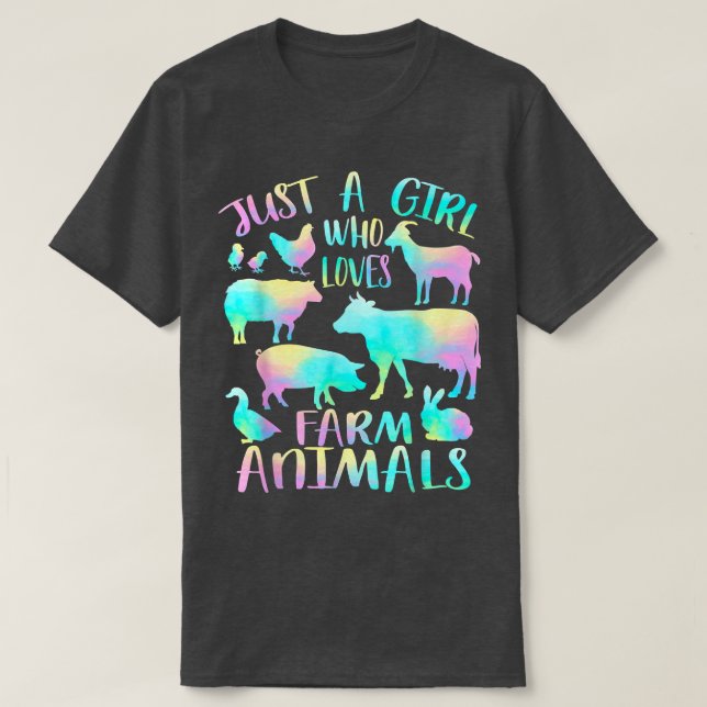 Camiseta Sólo un Chica que ama a los animales de granja - V (Diseño del anverso)