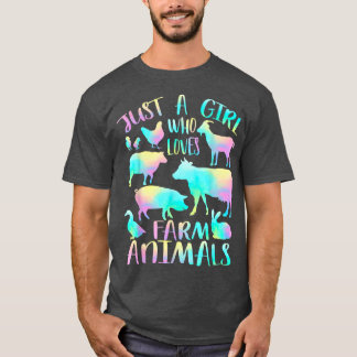 Camiseta Sólo un Chica que ama a los animales de granja - V