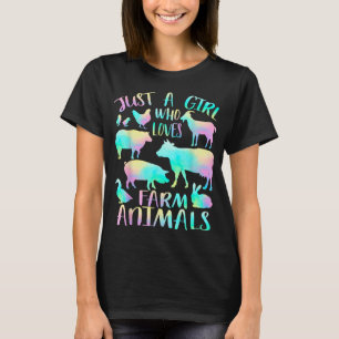 Camiseta Sólo un Chica que ama a los animales de granja vac