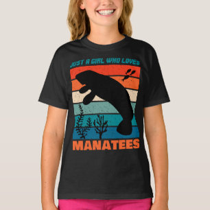 Camiseta Solo un Chica que ama a los animales retro manatíe