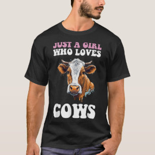 Camiseta Sólo un Chica que ama a los animales vacunos