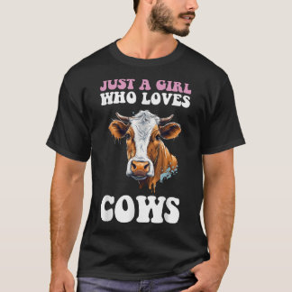Camiseta Sólo un Chica que ama a los animales vacunos