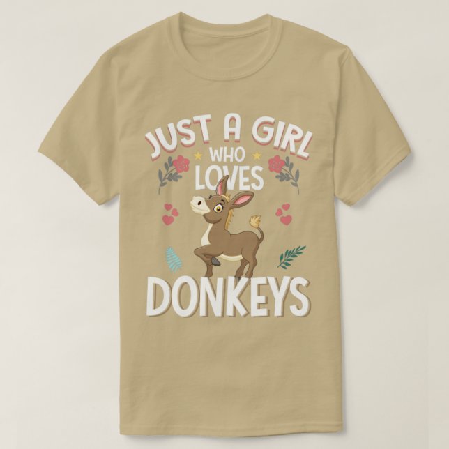Camiseta Solo un Chica que ama a los burros como animal (Diseño del anverso)