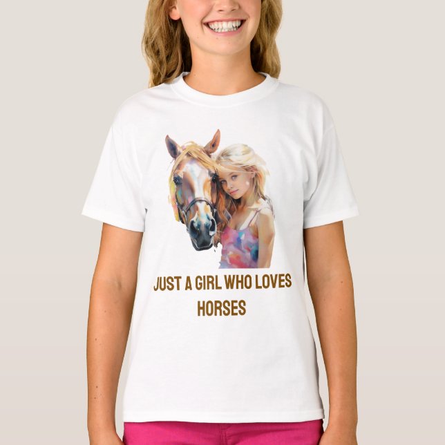 Camiseta Sólo un Chica que ama a los caballos - amantes de  (Anverso)