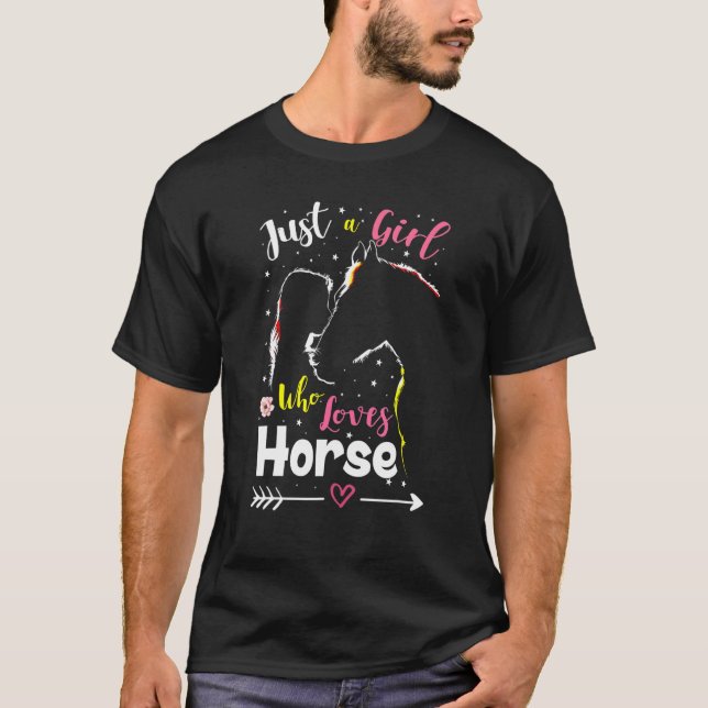 Camiseta Sólo un Chica que ama a los caballos Chicas de cab (Anverso)