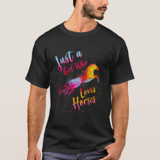 Camiseta Solo un Chica que ama a los caballos de Manga Larg