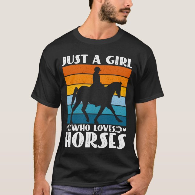 Camiseta Sólo un Chica que ama a los caballos divertidos du (Anverso)