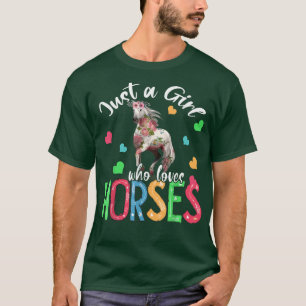 Camiseta Sólo un Chica que ama a los caballos florales Caba