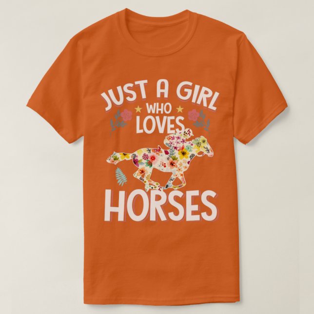 Camiseta Sólo un Chica que ama a los caballos montando a ca (Diseño del anverso)