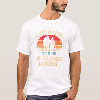 Camiseta Solo un Chica que ama a los caballos montando lech
