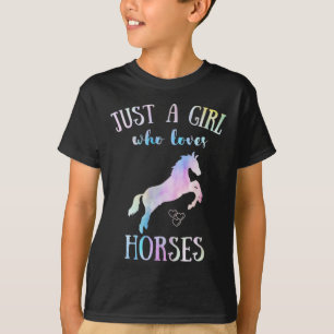 Camiseta Solo un Chica que ama a los caballos montando sus