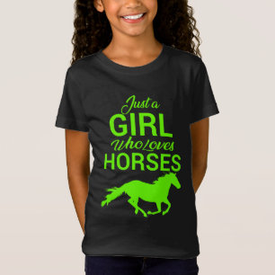 Camiseta Sólo un Chica que ama a los caballos Neon