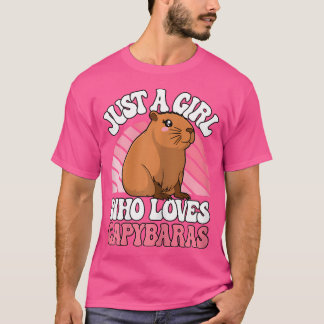 Camiseta Sólo un Chica que ama a los capibaras cute capibar