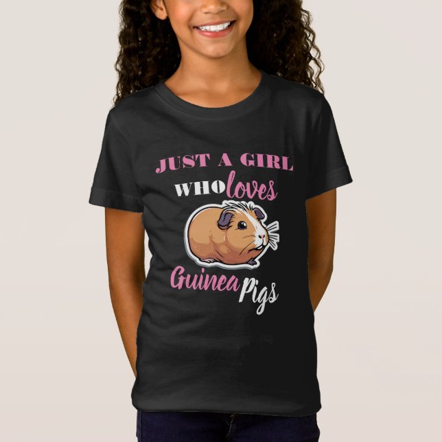 Camiseta solo un chica que ama a los cerdos guineanos, aman (Anverso)