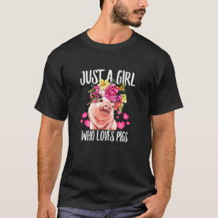 Camiseta Solo un Chica que ama a los cerdos papá-papá mamá 