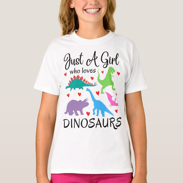 Camiseta Solo un Chica que ama a los Chicas de dinosaurios  (Anverso)