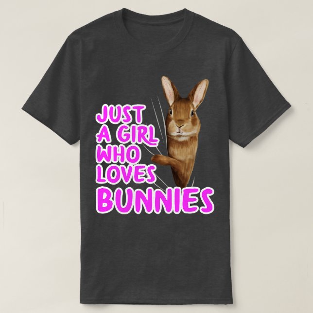 Camiseta Sólo Un Chica que ama a los conejitos (Diseño del anverso)