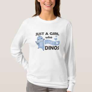 Camiseta Solo un Chica que ama a los Dinos Dulce Dinosaurio