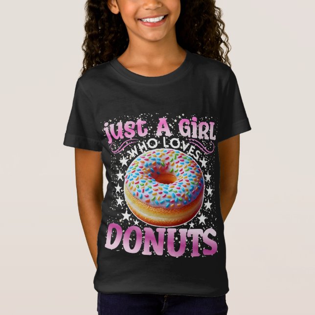 Camiseta sólo un chica que ama a los donuts (Anverso)