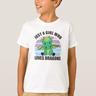 Camiseta Sólo un Chica que ama a los dragones animales de c