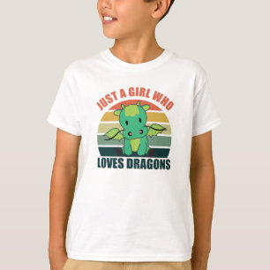 Camiseta Sólo un Chica que ama a los dragones animales de c
