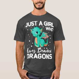 Camiseta Sólo un Chica que ama a los dragones con barba Gra