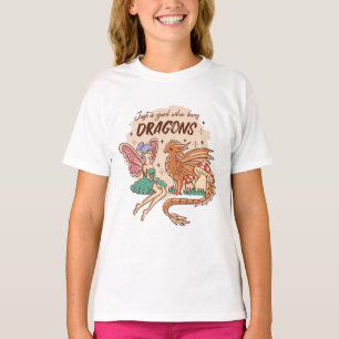 Camiseta Sólo un Chica que ama a los dragones de hadas