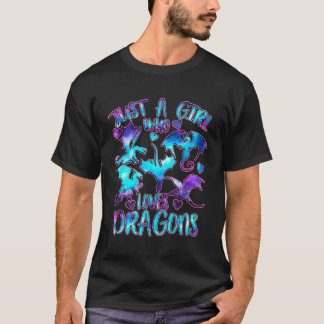 Camiseta Sólo un Chica que ama a los dragones Galaxy Dragon