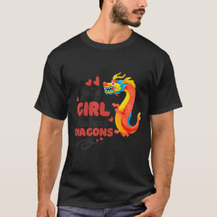 Camiseta Solo Un Chica Que Ama A Los Dragones Rojos Se Enam