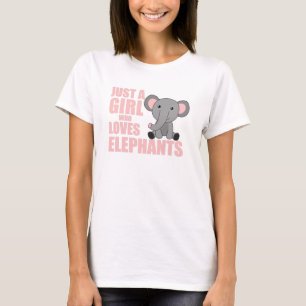 Camiseta Sólo un Chica que ama a los elefantes comido a los