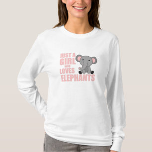 Camiseta Sólo un Chica que ama a los elefantes comido a los