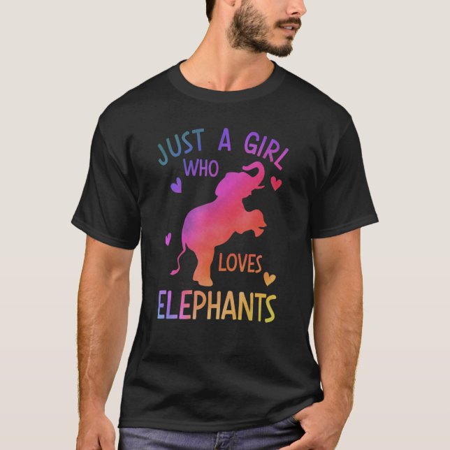 Camiseta SÓLO UN CHICA QUE AMA A LOS ELEFANTES Elephant Gra (Anverso)