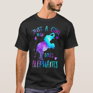 Camiseta Sólo un Chica que ama a los elefantes galaxy Space