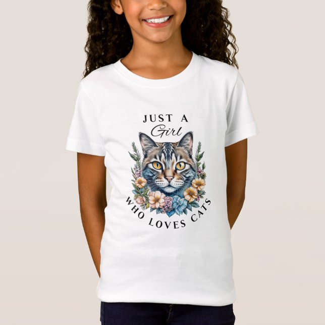 Camiseta Sólo un Chica que ama a los gatos (Anverso)