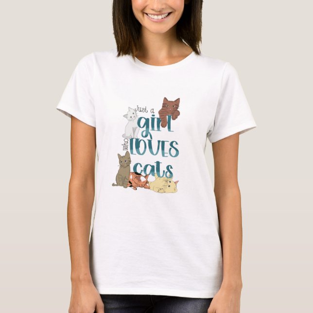 Camiseta Sólo un chica que ama a los gatos (Anverso)
