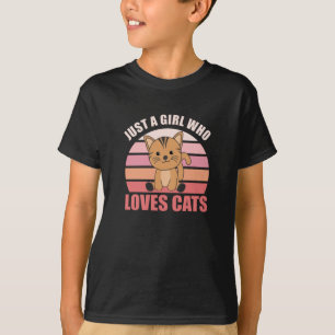 Camiseta Sólo Un Chica Que Ama A Los Gatos Animales Cutos G