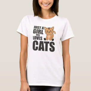 Camiseta Sólo Un Chica Que Ama A Los Gatos Animales Cutos G