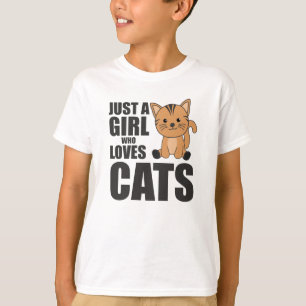Camiseta Sólo Un Chica Que Ama A Los Gatos Animales Cutos G