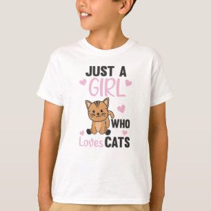 Camiseta Sólo Un Chica Que Ama A Los Gatos Animales Cutos G
