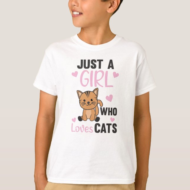 Camiseta Sólo Un Chica Que Ama A Los Gatos Animales Cutos G (Anverso)
