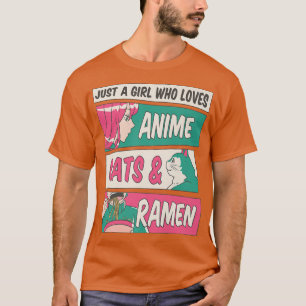 Camiseta Solo un Chica que ama a los gatos animales Ramen G
