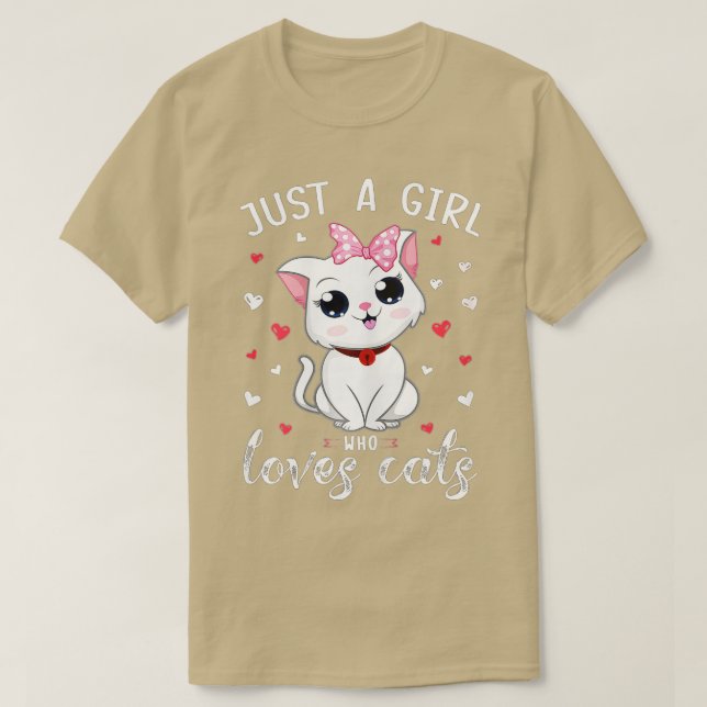 Camiseta Sólo un Chica que ama a los gatos Chicas Gi (Diseño del anverso)